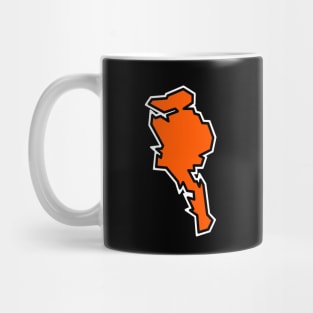 Quadra Island in Tangerine Orange - Solid Simple Silhouette - Quadra Island Mug